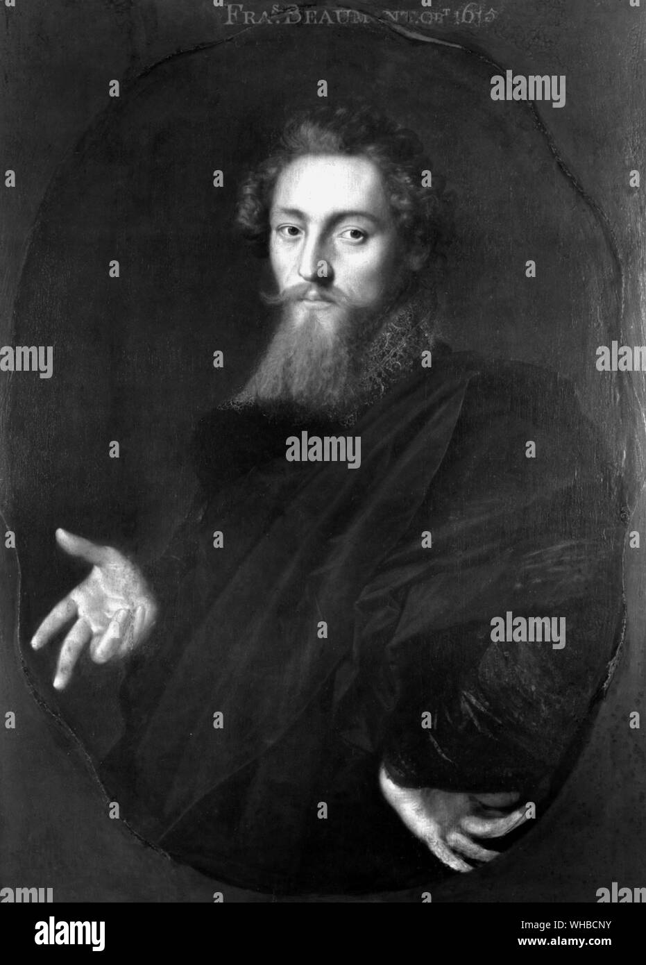 Francis Beaumont: Schauspieler, Öl Malerei 1615. Zu den neueren Dramatiker von Shakespeares Zeit er und John Fletcher waren die beliebtesten Team. Stockfoto