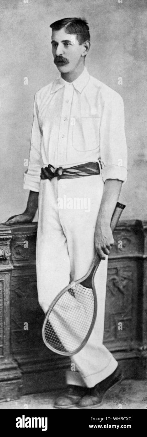 1893 - Josua Josua Pim Pim (geboren 20. Mai 1869 in Bray, Wicklow - April 15, 1942 in Killiney, Dublin) war ein Tennisspieler aus Irland. Er gewann die Wimbledon Herren Einzel Titel zwei Jahre in Folge, in 1893 und 1894. Stockfoto
