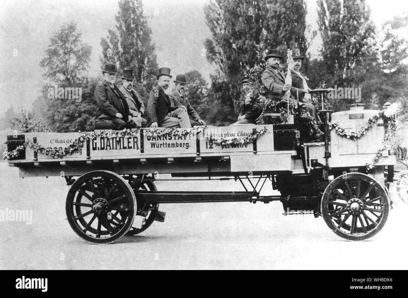 1896 Daimler - der erste Lkw in regelmäßigen commecial Produktion - von der Daimler Co. von Connstatt produziert. Stockfoto