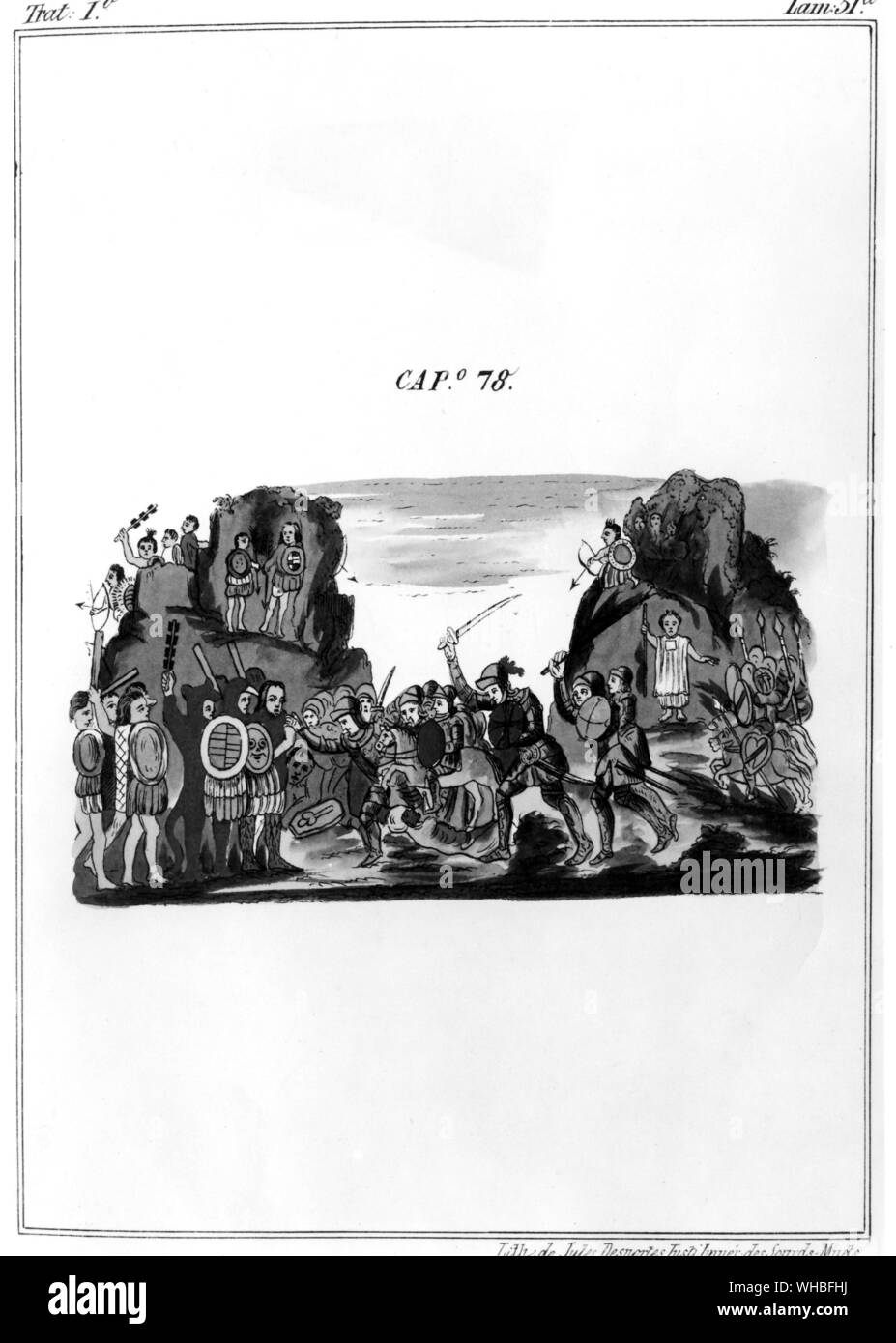 Cortes Eroberung der Azteken von Pater Diego Durans Buch Geschichte der Indianer des Neuen Spanien Stockfoto