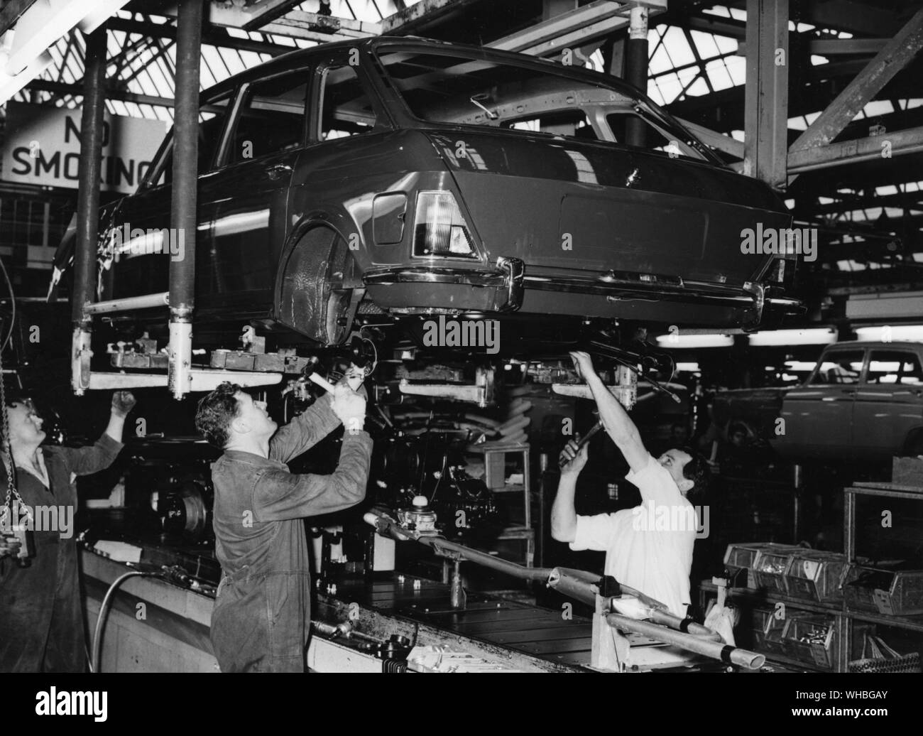 Austin Maxi Produktionslinie bei Cowley, Oxfordshire, England. 1969 - 1981 Stockfoto