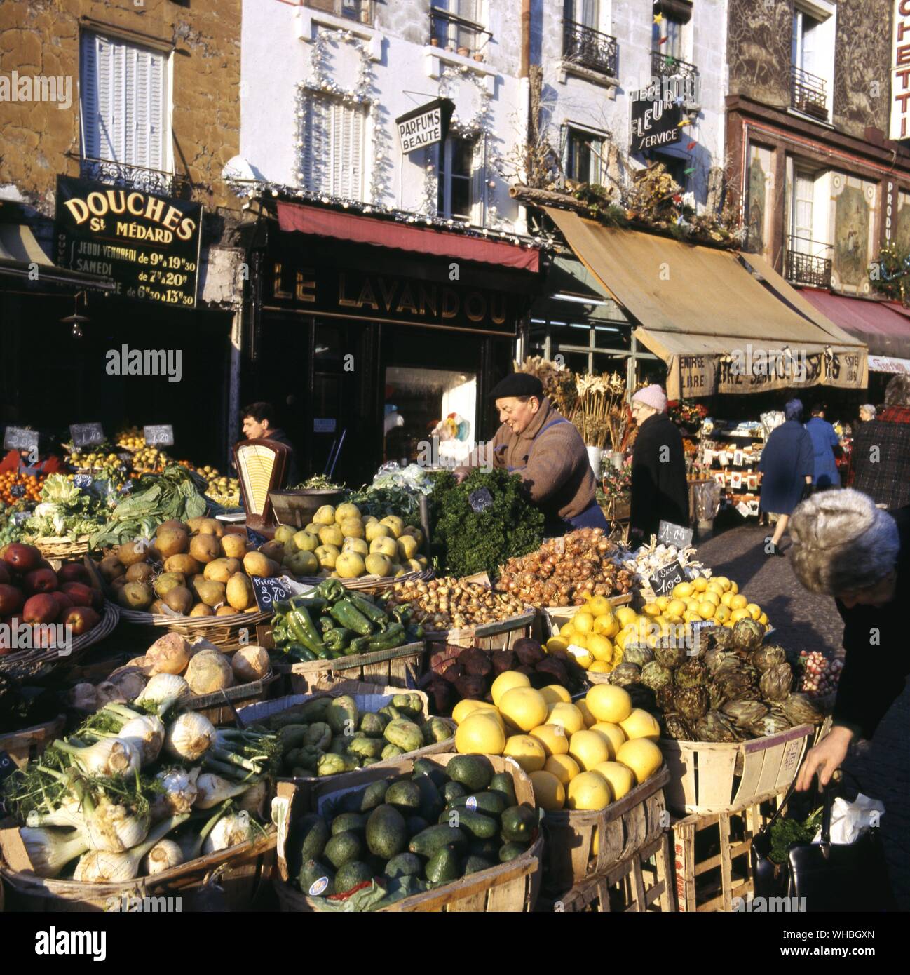 Französische Gemüse/Obst Shop. Stockfoto