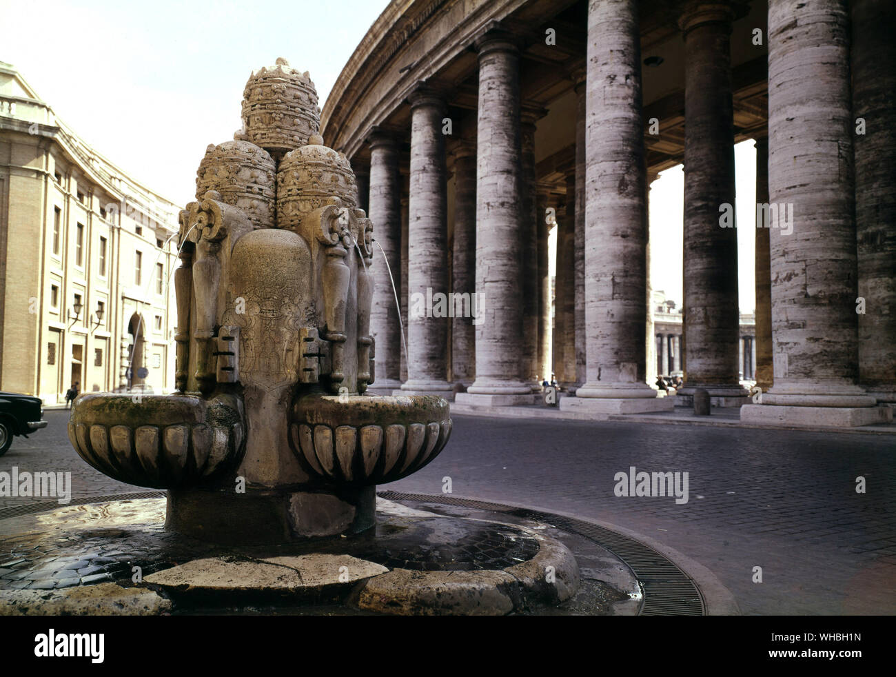 Brunnen der Vier Diademe, die Wasser aus dem Acqua Pia Marcia Aquädukt, Rom, Italien. Stockfoto