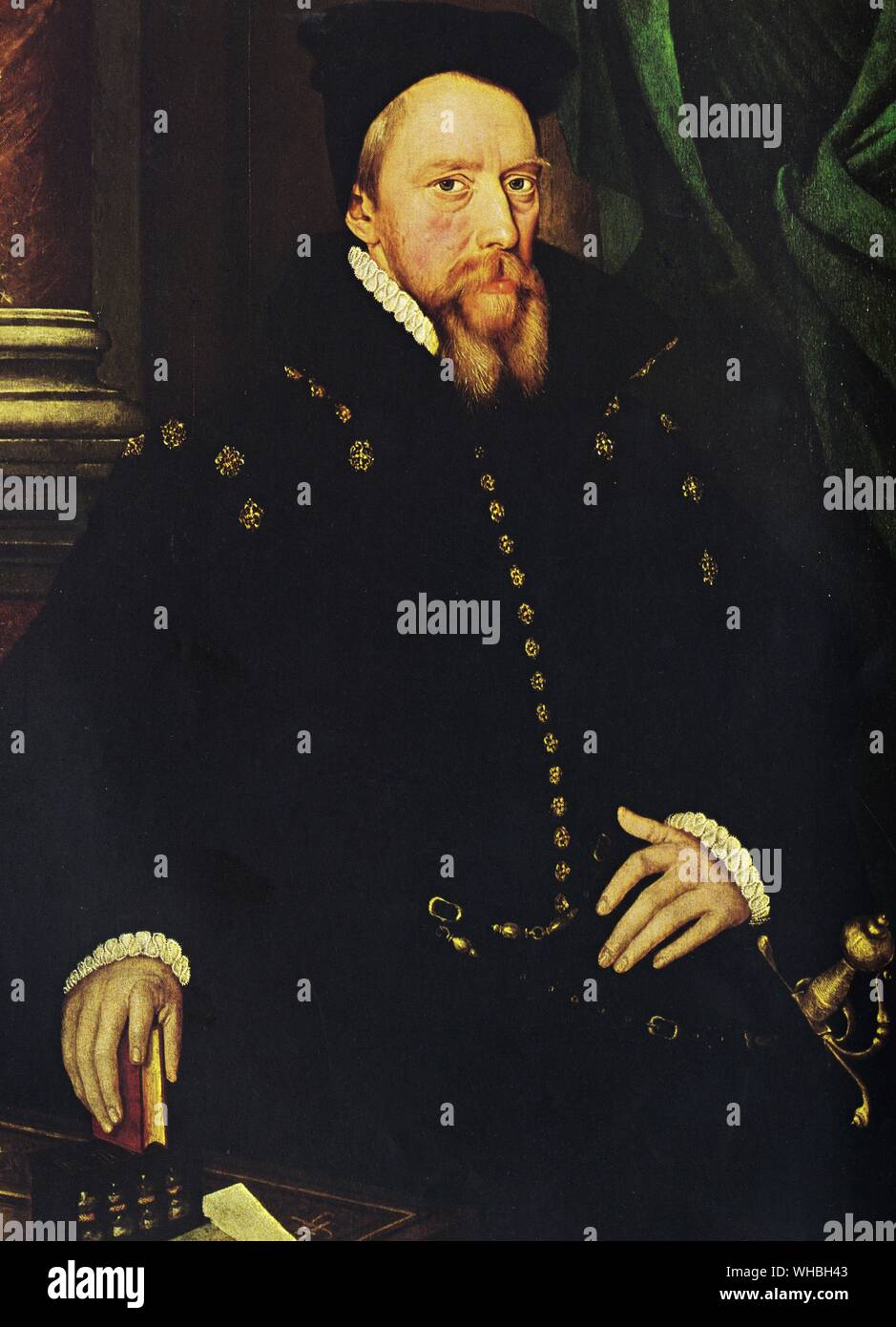William Cecil, Lord Burghley, Chief Minister auf die Krone fast im gesamten Elizabeth's Herrschaft, hatte als Hüterin von Shakespeares patron Southampton vor der schwierigen Aufgabe, ihn aus der Not. William Cecil, erster Baron Burghley (13. September 1520 - 4. August 1598), war ein englischer Staatsmann, der chefberater der Königin Elizabeth I für die meisten ihrer Herrschaft (17. November 1558 - vom 24. März 1603), zweimal Staatssekretär (1550 - 1553 und 1558 - 1572) und Lord High Treasurer von 1572.. Stockfoto