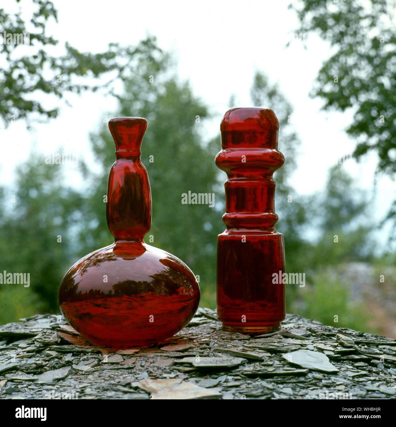 Tschechische Handwerk: mundgeblasenes Glas Stockfoto