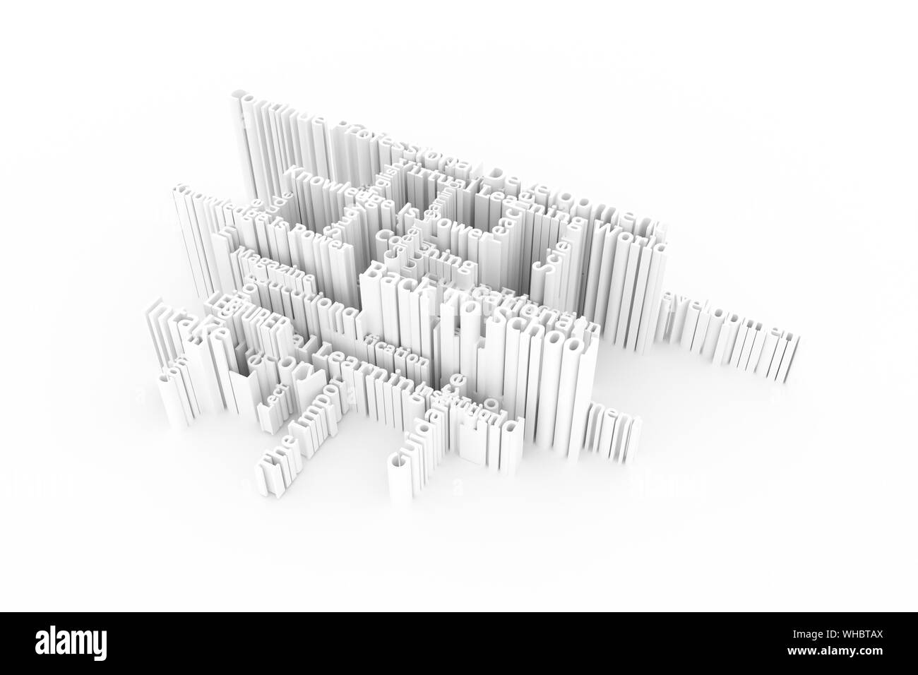 Bildung Stichwort Worte cloud. Für die Webseite oder Design, Grafik Ressource, Textur Hintergrund. 3D-Rendering. Stockfoto