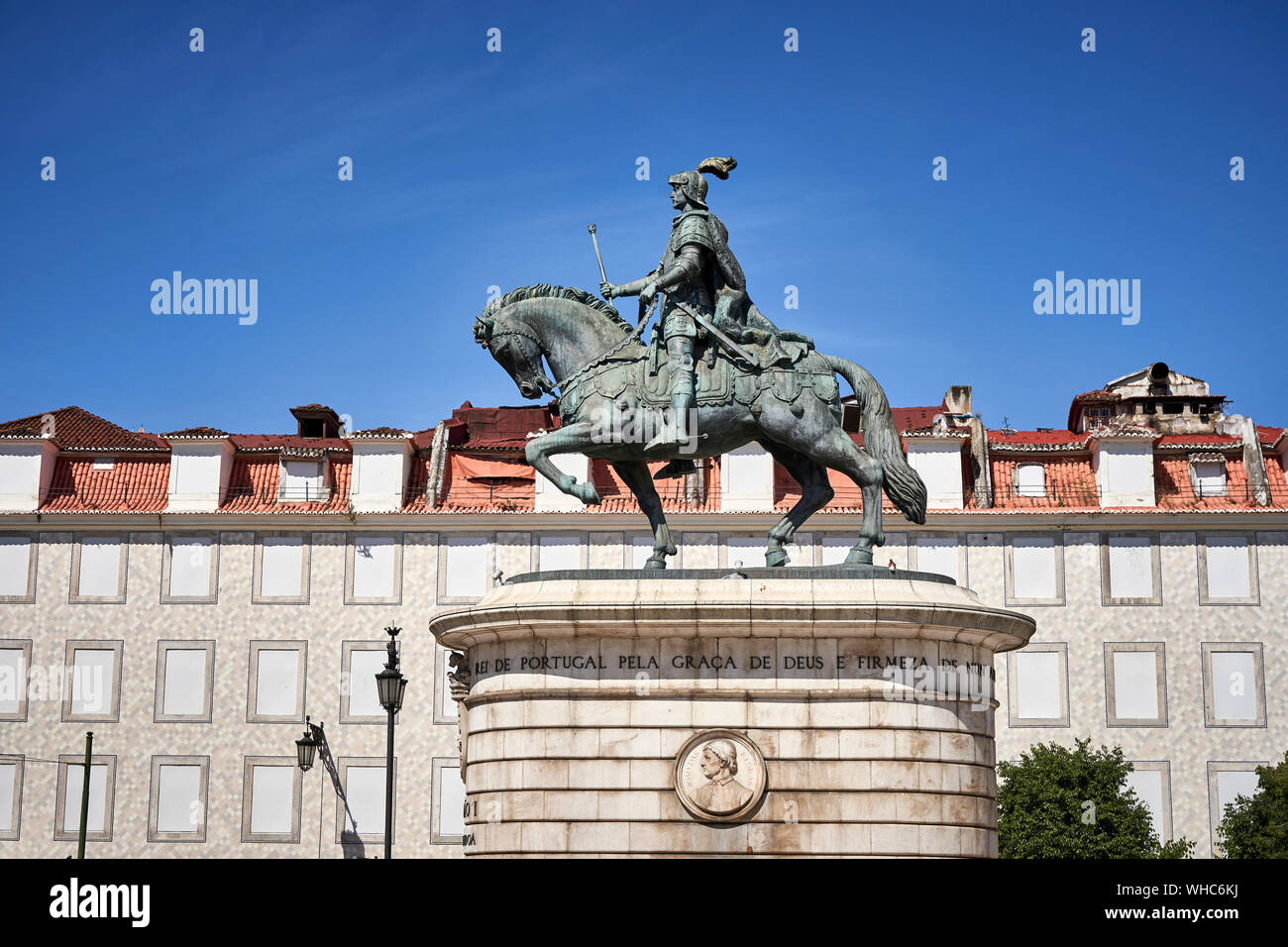 König Dom Joao ich Statue Figueira Platz, Lissabon, Portugal, Europa Stockfoto