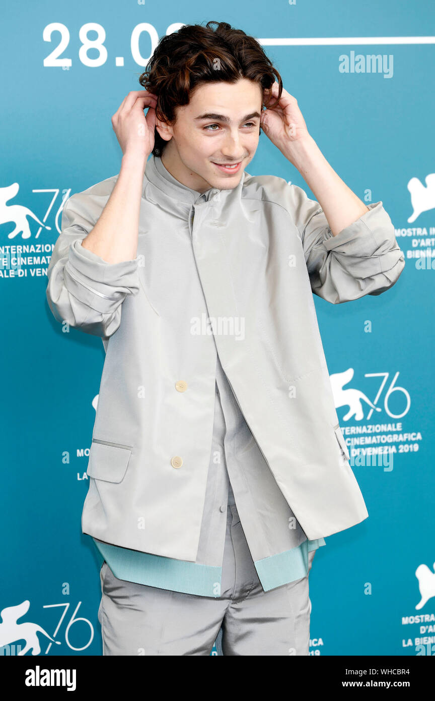 Venedig, Italien. 02 Sep, 2019. Timothee Chalamet Teilnahme an 'The King' Fotoshooting während des 76. Filmfestival von Venedig Palazzo del Casino on September 02, 2019 in Venedig, Italien. Credit: Geisler-Fotopress GmbH/Alamy leben Nachrichten Stockfoto