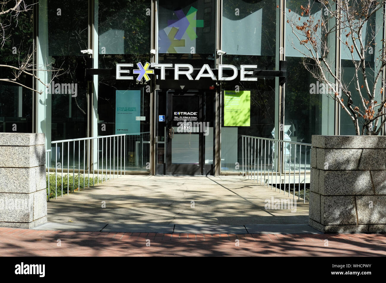 Blick auf die Innenstadt von San Francisco, Kalifornien ETrade Büro; E*Trade ist ein New Yorker Financial Corporation. Stockfoto