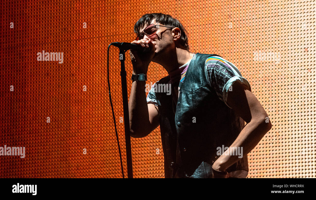 Julian Casablancas - Frontmann der Anschläge Schlagzeile Electric Picnic Festival in Stradbally, County Laois, Irland am Samstag, den 31. August 2019 Stockfoto
