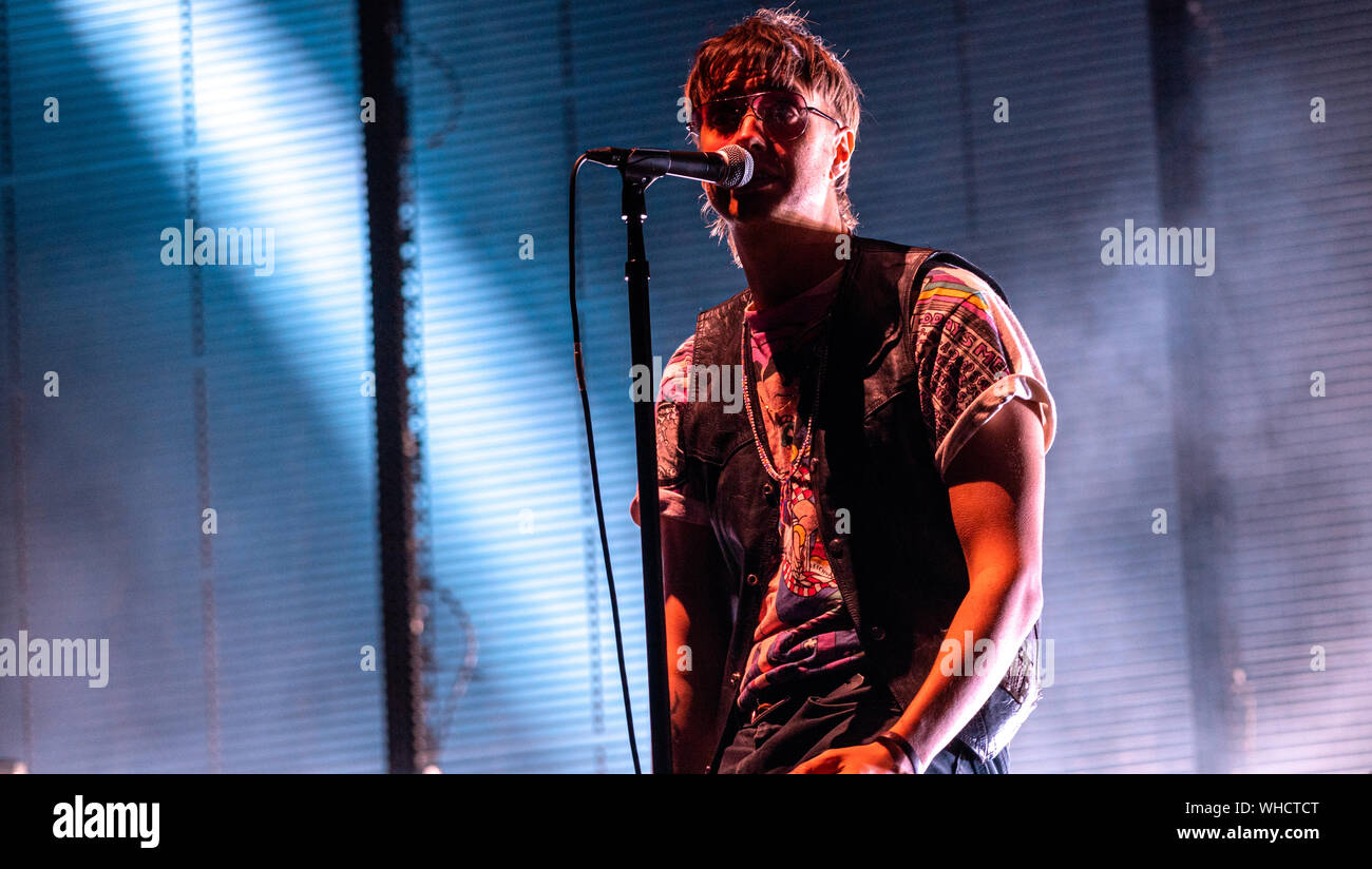 Julian Casablancas - Frontmann der Anschläge Schlagzeile Electric Picnic Festival in Stradbally, County Laois, Irland am Samstag, den 31. August 2019 Stockfoto