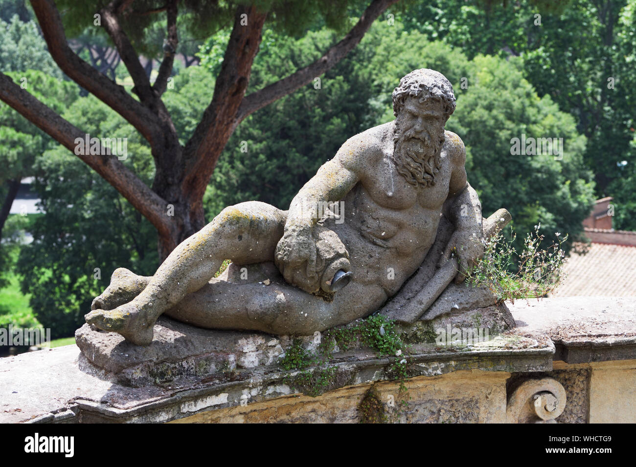Statue in der Villa Celimontana Gärten, Rom, Italien Stockfoto