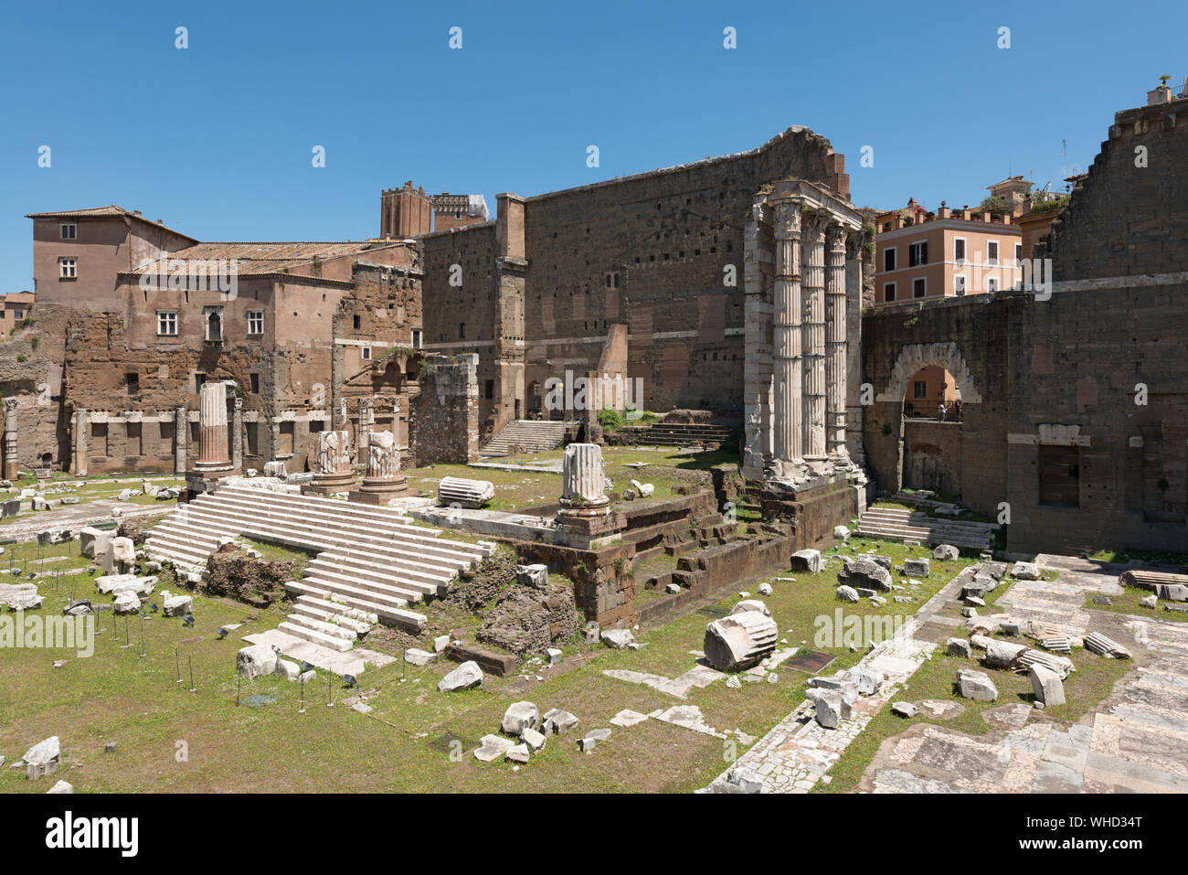 Forum des Augustus mit Tempel des Mars Ultor in Rom, Italien Stockfoto