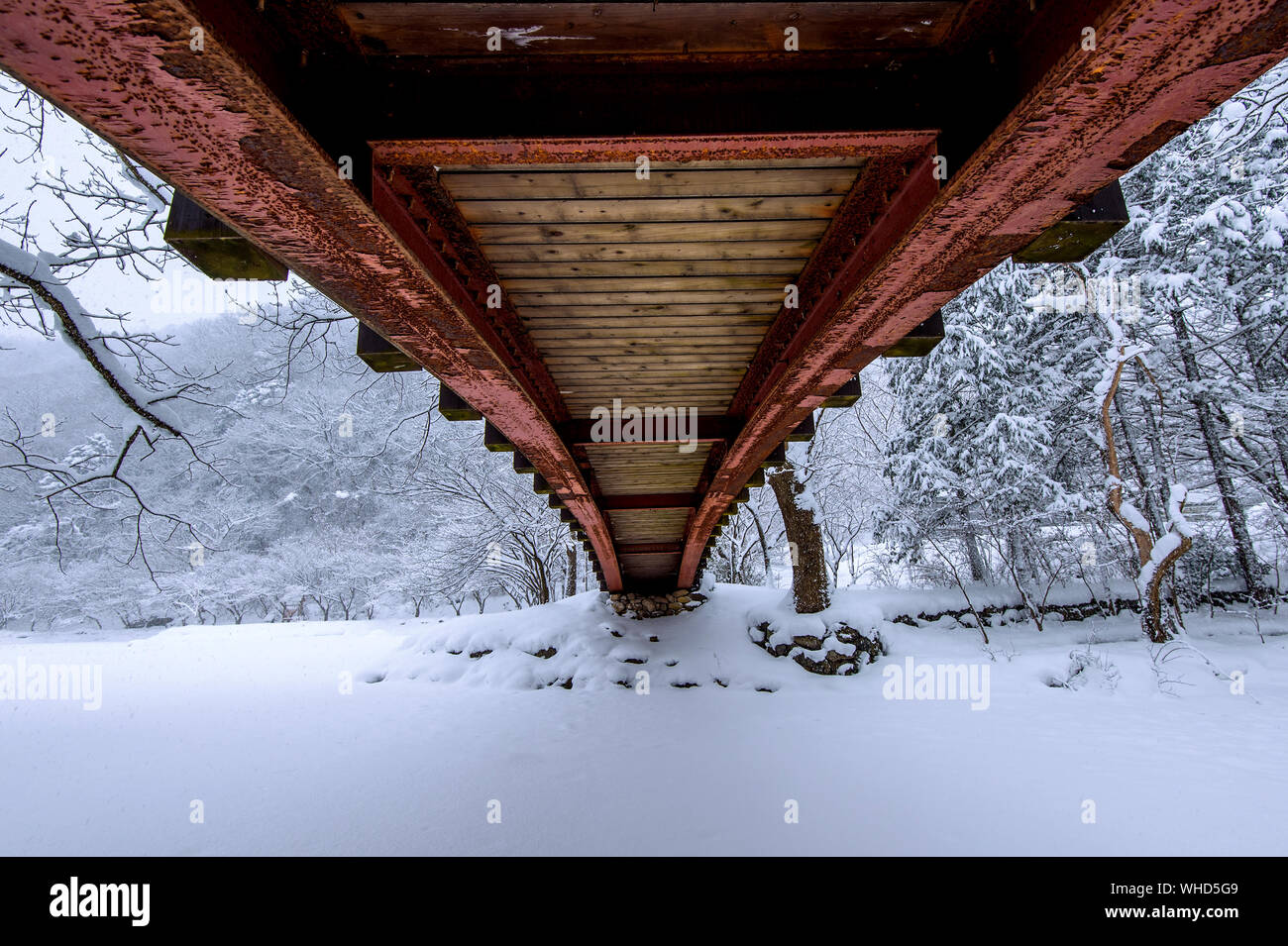 Full Frame Geschossen von Schnee bedeckt Struktur aufgebaut Stockfoto