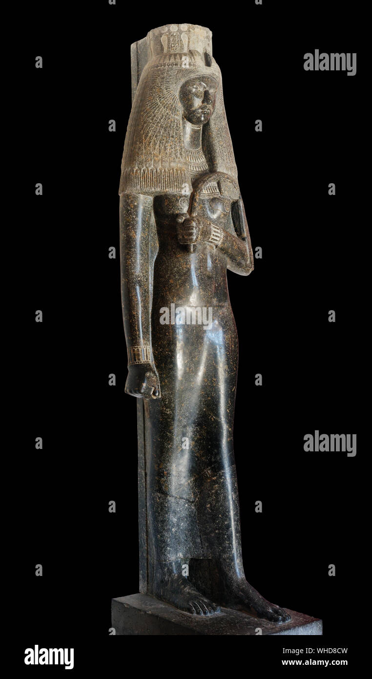 Statue der Königin Teje, Gemahlin Amenophis III, Dynasty XVIII, Amenhotep III (1391-1353 v. Chr.). Stockfoto