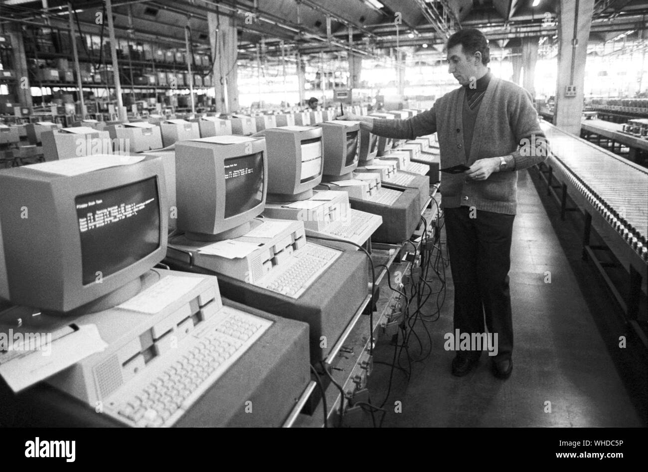 Olivetti in Ivrea (Italien), der Herstellung von Personal Computern (Jahr 1984) Stockfoto