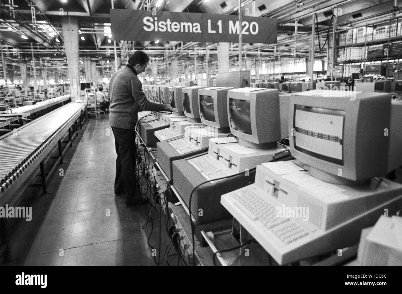 Olivetti in Ivrea (Italien), der Herstellung von Personal Computern (Jahr 1984) Stockfoto