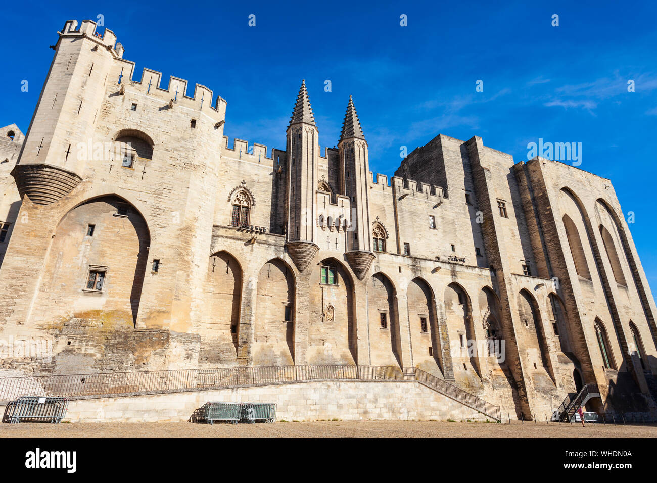 Palast der Päpste oder Palais des Papes in Avignon, Südfrankreich Stockfoto