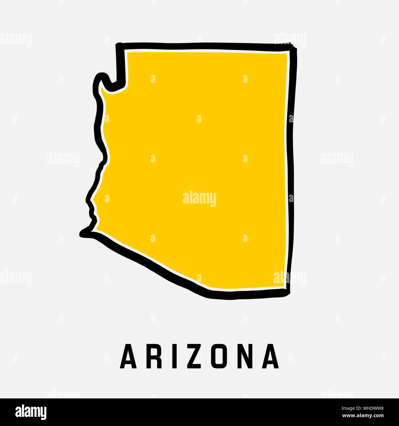 Arizona map outline-glatten vereinfachte US-form Karte Vektor. Stock Vektor