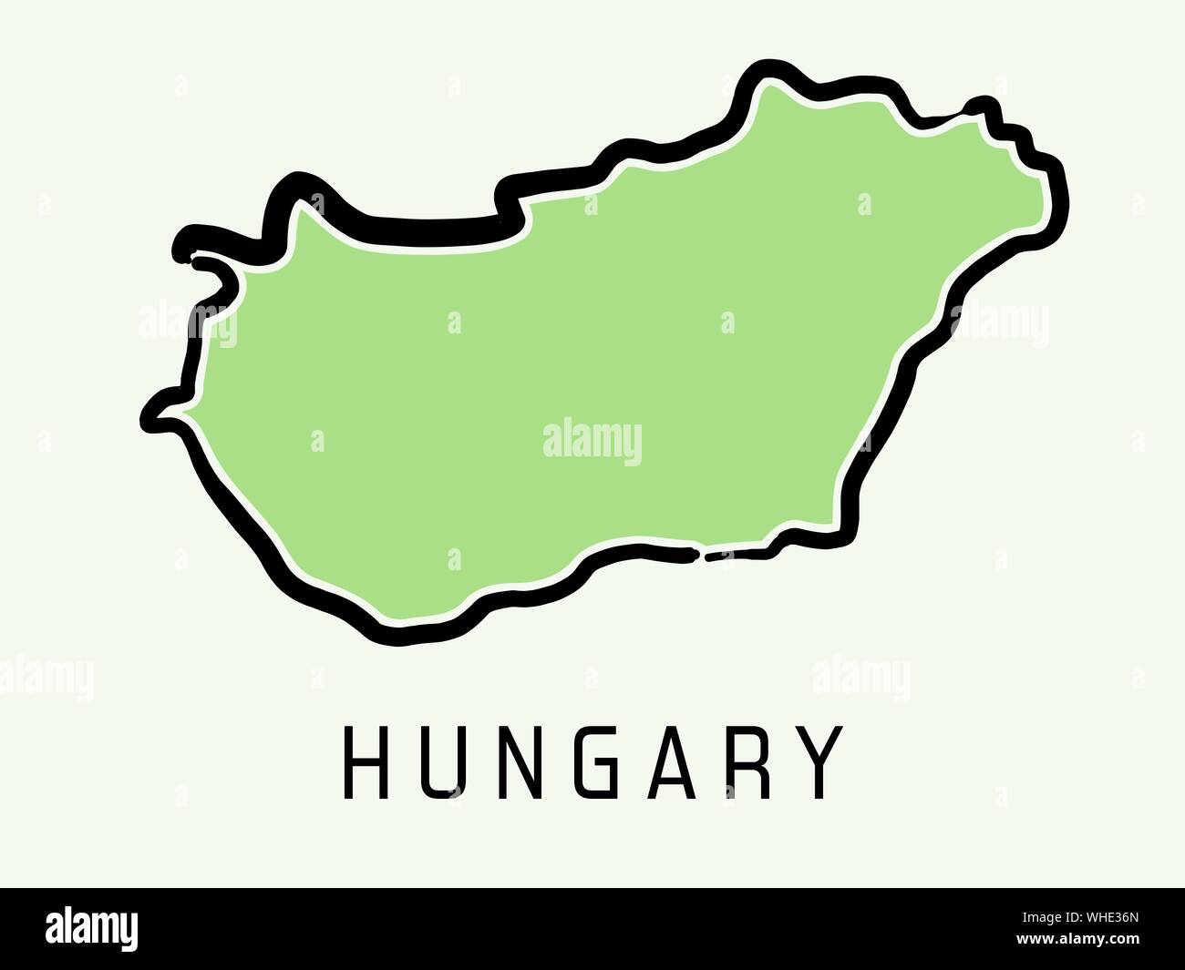 Ungarn einfache Karte Umriss - vereinfachte Land formen Karte Vektor. Stock Vektor