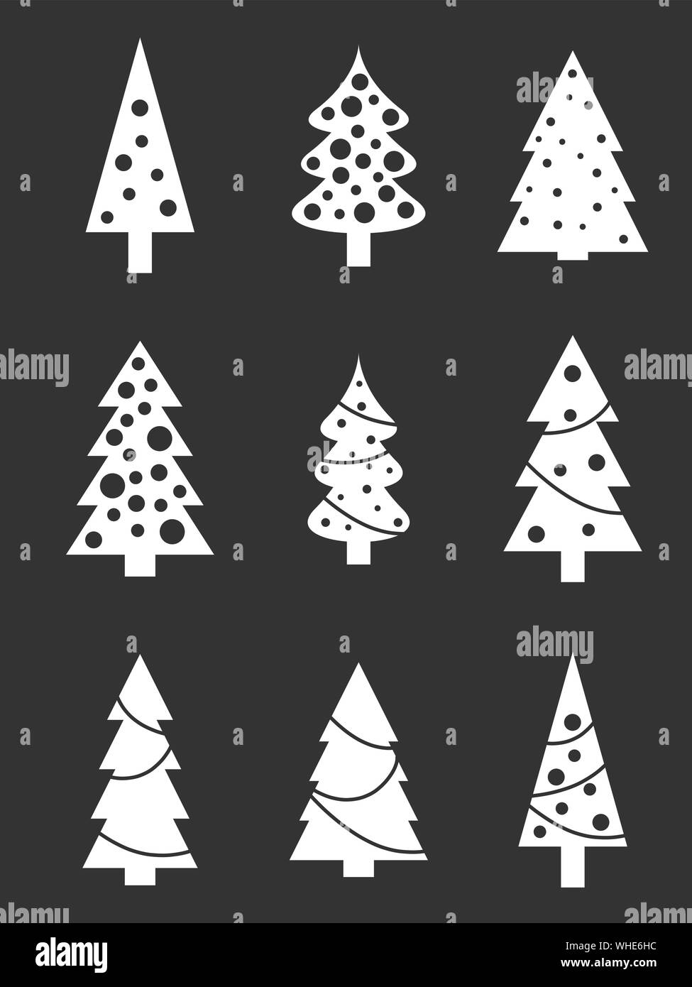 Weihnachtsbaum Icon Set. Weihnachtsbaum shapes Vektorgrafiken. Stock Vektor