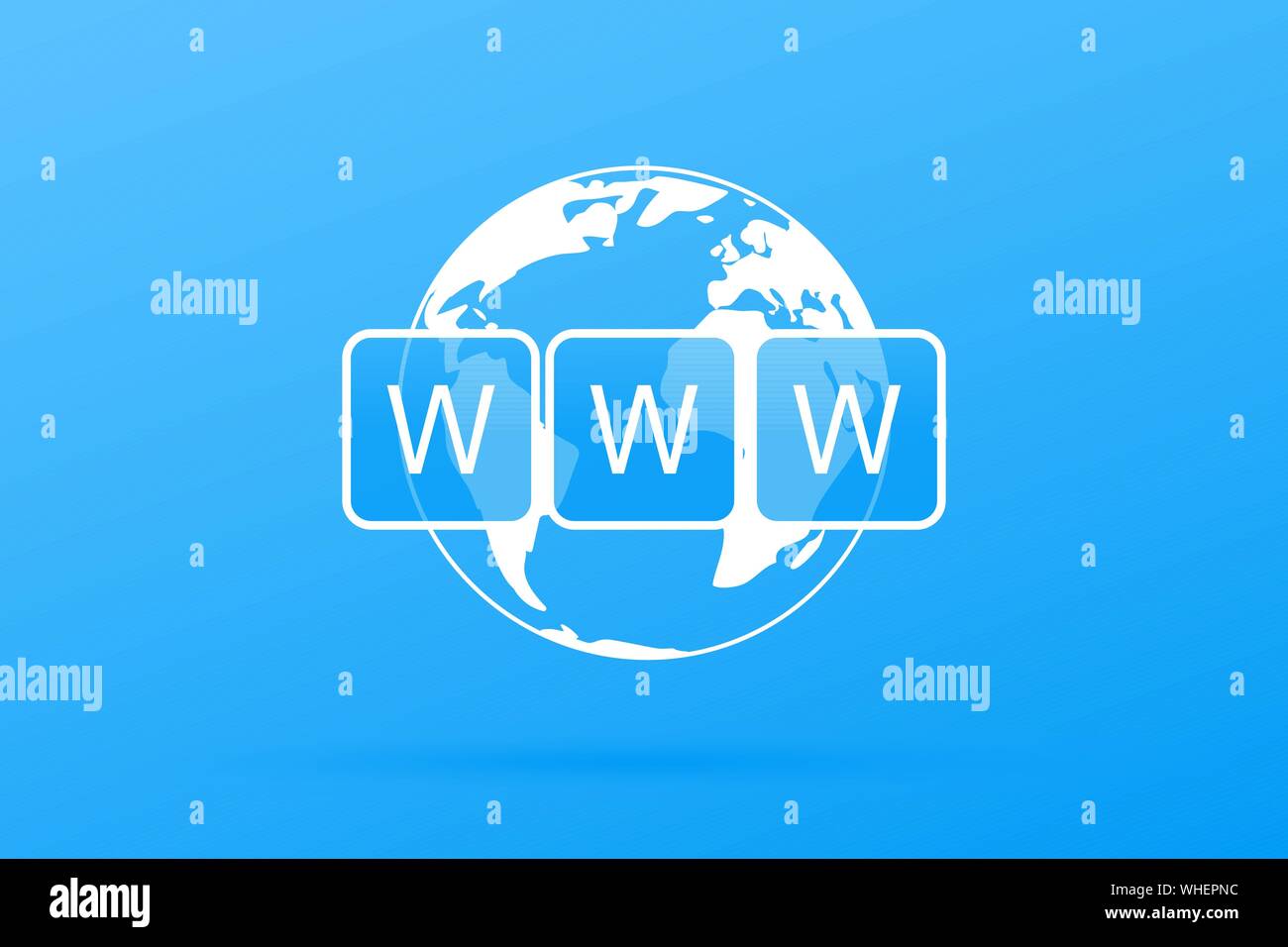 World Wide Web vektor Symbol. Symbol für WWW. Website Symbol. Globus mit Text www. Internet Web site Konzept. Vector Illustration eps 10. Stock Vektor