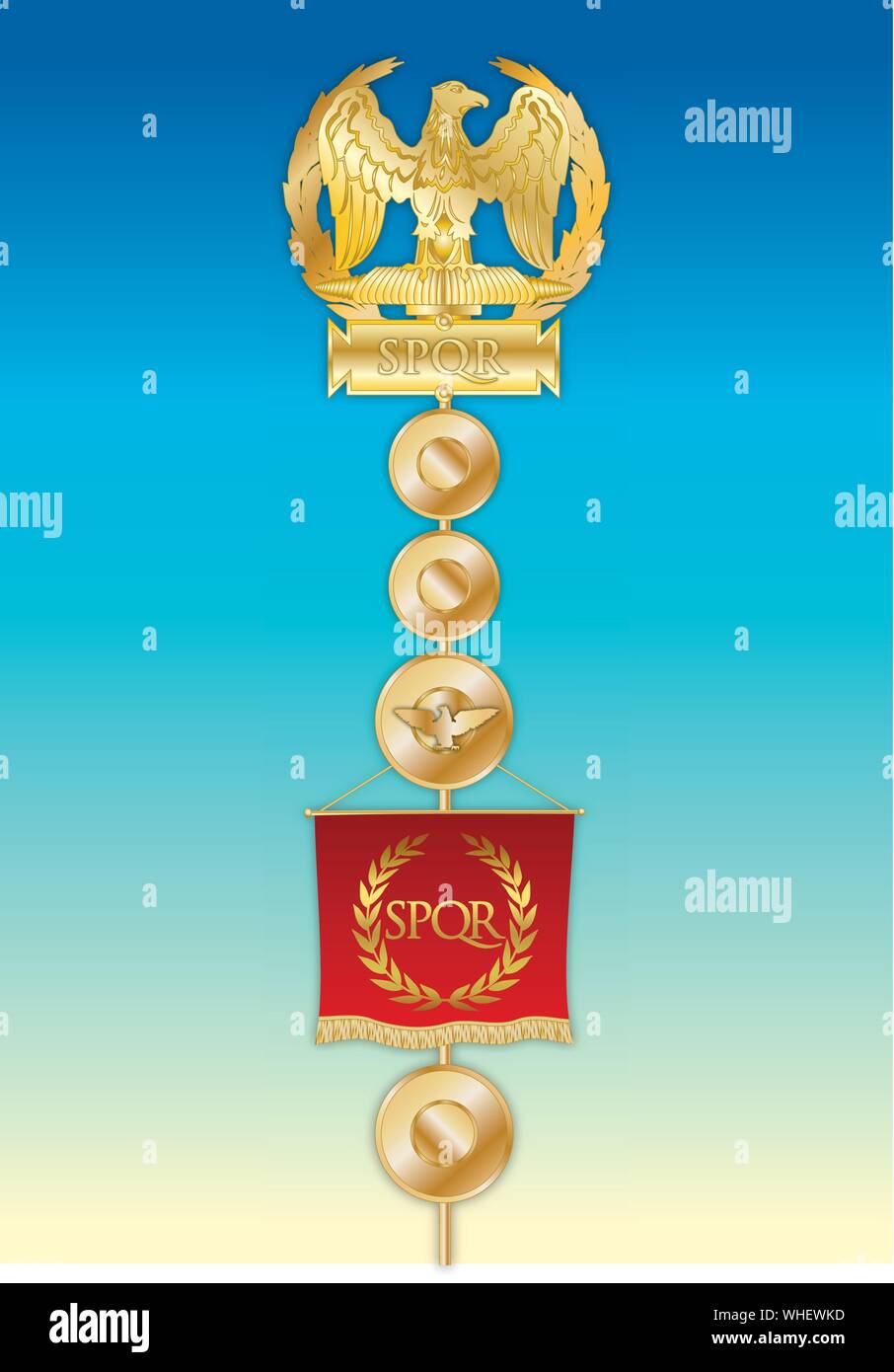 Die legio Romana SPQR, alte lehrt banner Legion des Römischen Reiches, Vektor, Abbildung Stock Vektor