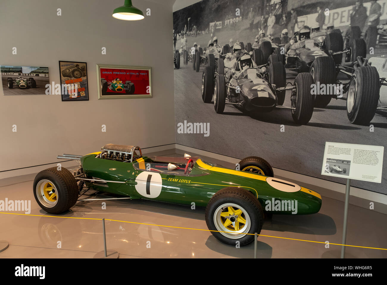 Der Lotus 25 Rennwagen in der Jim Clark Museum in Duns, Berwickshire, Schottland Stockfoto