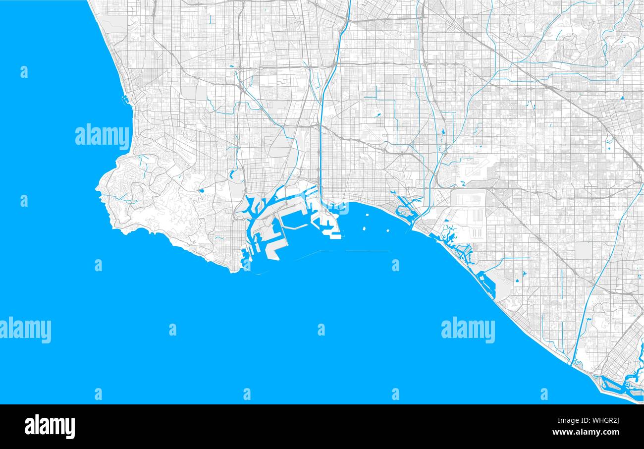 Reich detaillierte Vektor Lageplan von Long Beach, Kalifornien, USA. Karte Vorlage für Wohnkultur. Stock Vektor