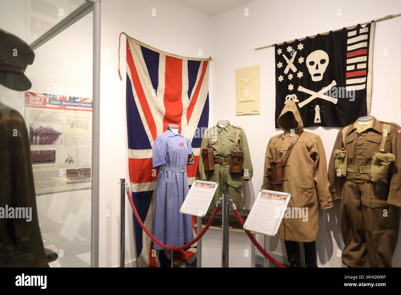 WW2 Ausstellung in Bankfield Museum, in Halifax, Calderdale, West Yorkshire, UK Stockfoto