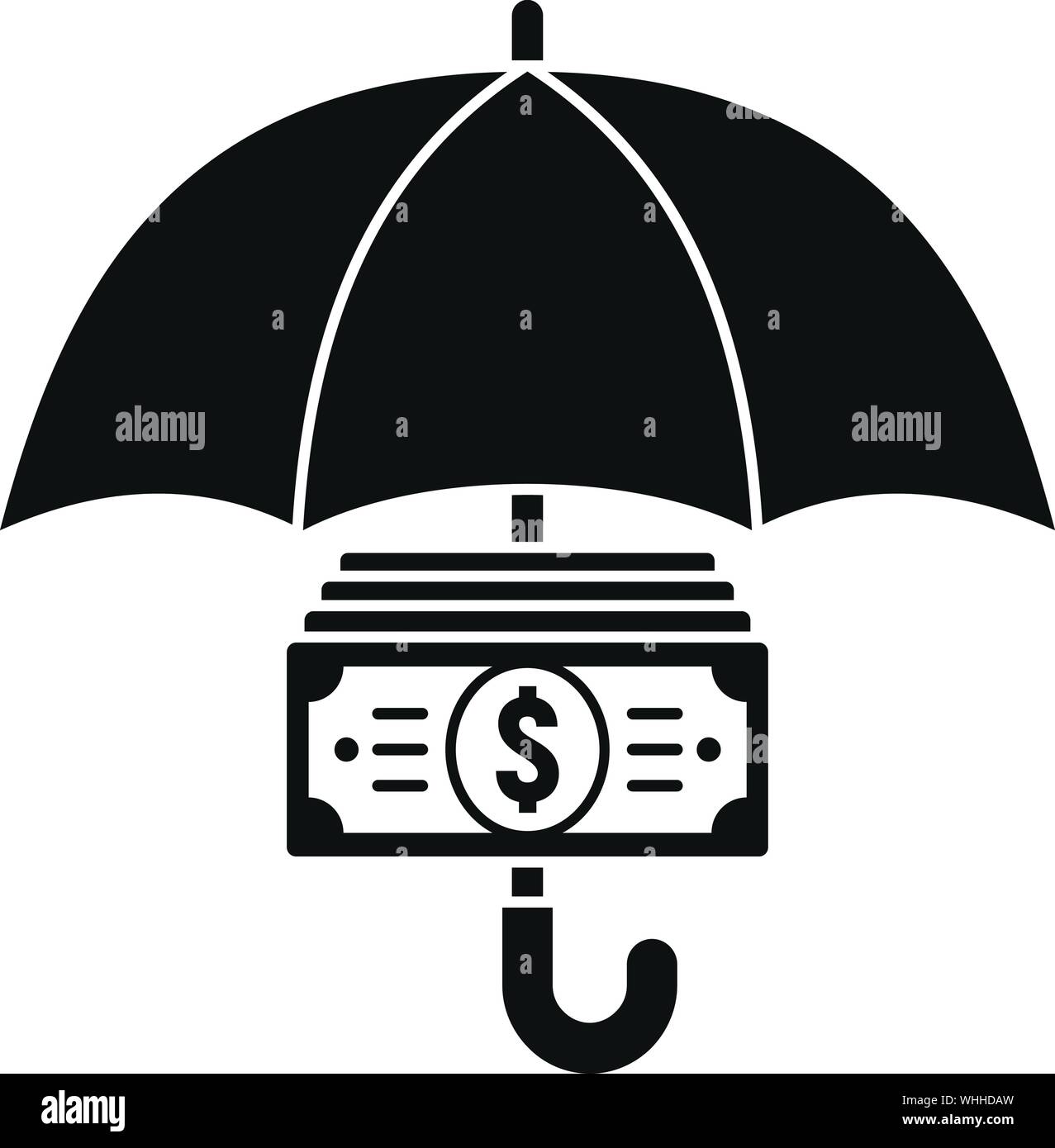 Geld cash Symbol schützen. Einfache Abbildung: Schützen Geld cash Vektor Symbol für Web Design auf weißem Hintergrund Stock Vektor