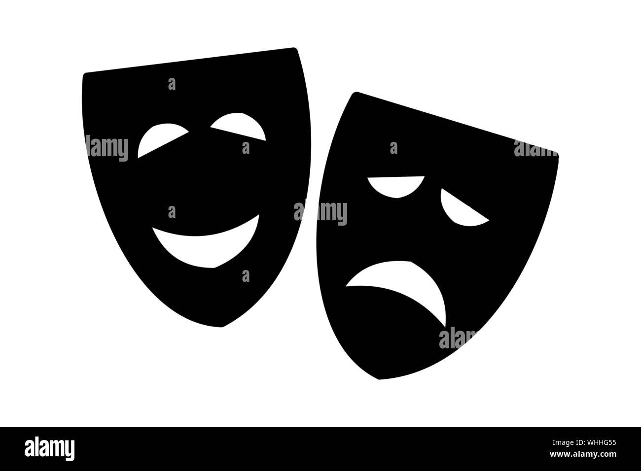 Vector Illustration von Komödie und Tragödie theater Masken eps 10. Stock Vektor