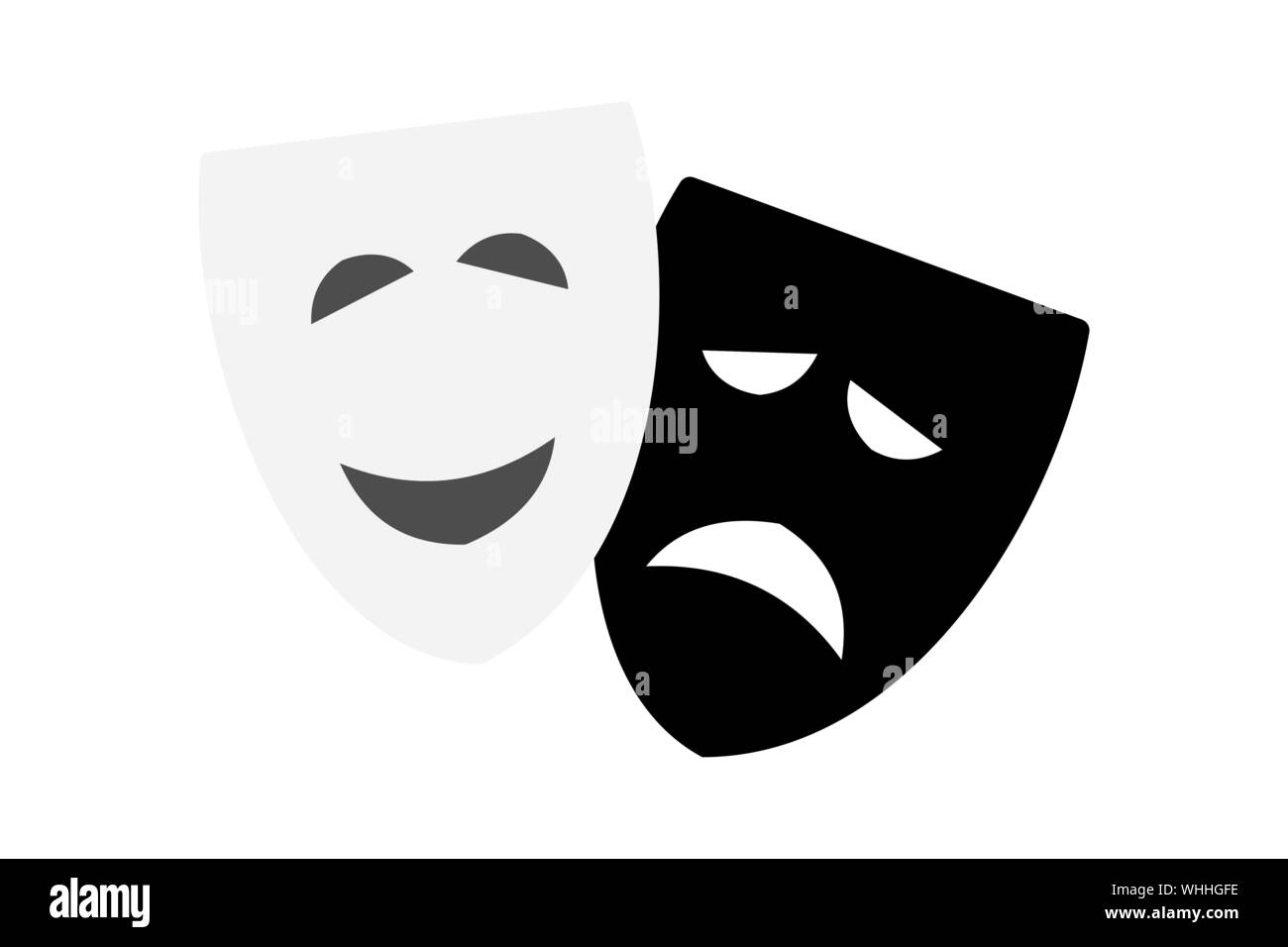 Vector Illustration von Komödie und Tragödie theater Masken eps 10. Stock Vektor