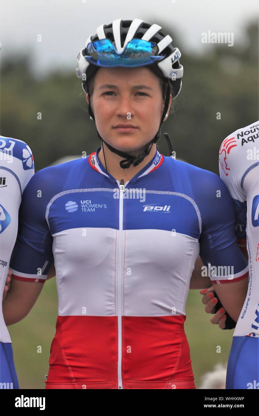 Jade Wiel in Team FDJ Nouvelle Aquitaine beim Radfahren Grand-Prix de Plouay - Lorient Agglo - Frauen der Welttournee 2019, Plouay - Plouay (128 Km), am 31. August - Foto Laurent Lairys/DPPI Stockfoto