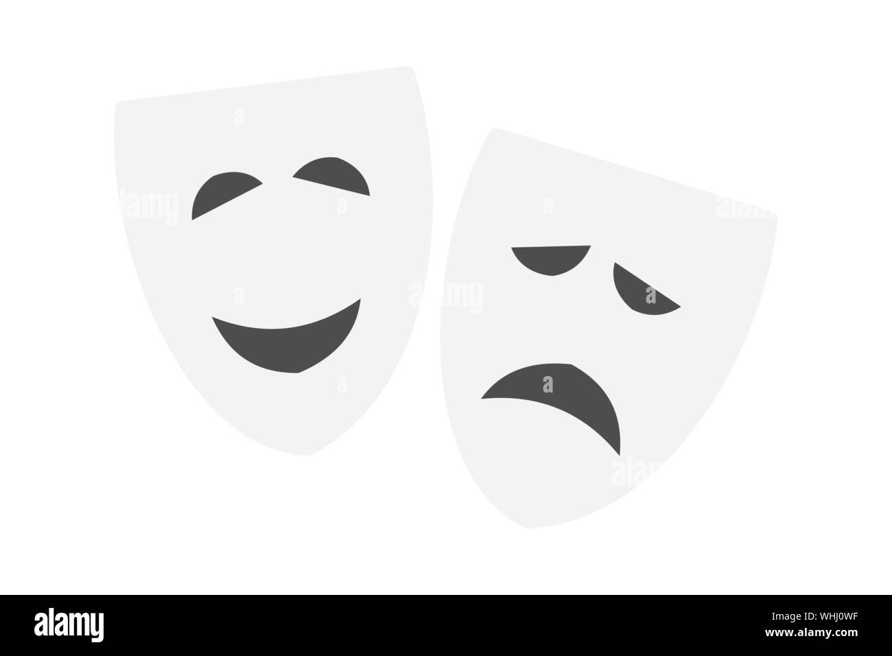 Vector Illustration von Komödie und Tragödie theater Masken eps 10. Stock Vektor