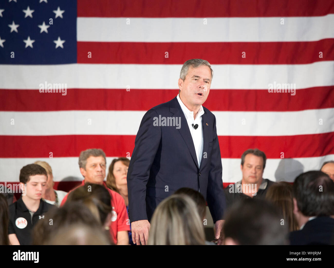 BEAUFORT, SOUTH CAROLINA - 17. FEBRUAR 2016: Präsidentschaftskandidaten Jeb Bush spricht im Rathaus treffen in Beaufort, South Carolina Stockfoto