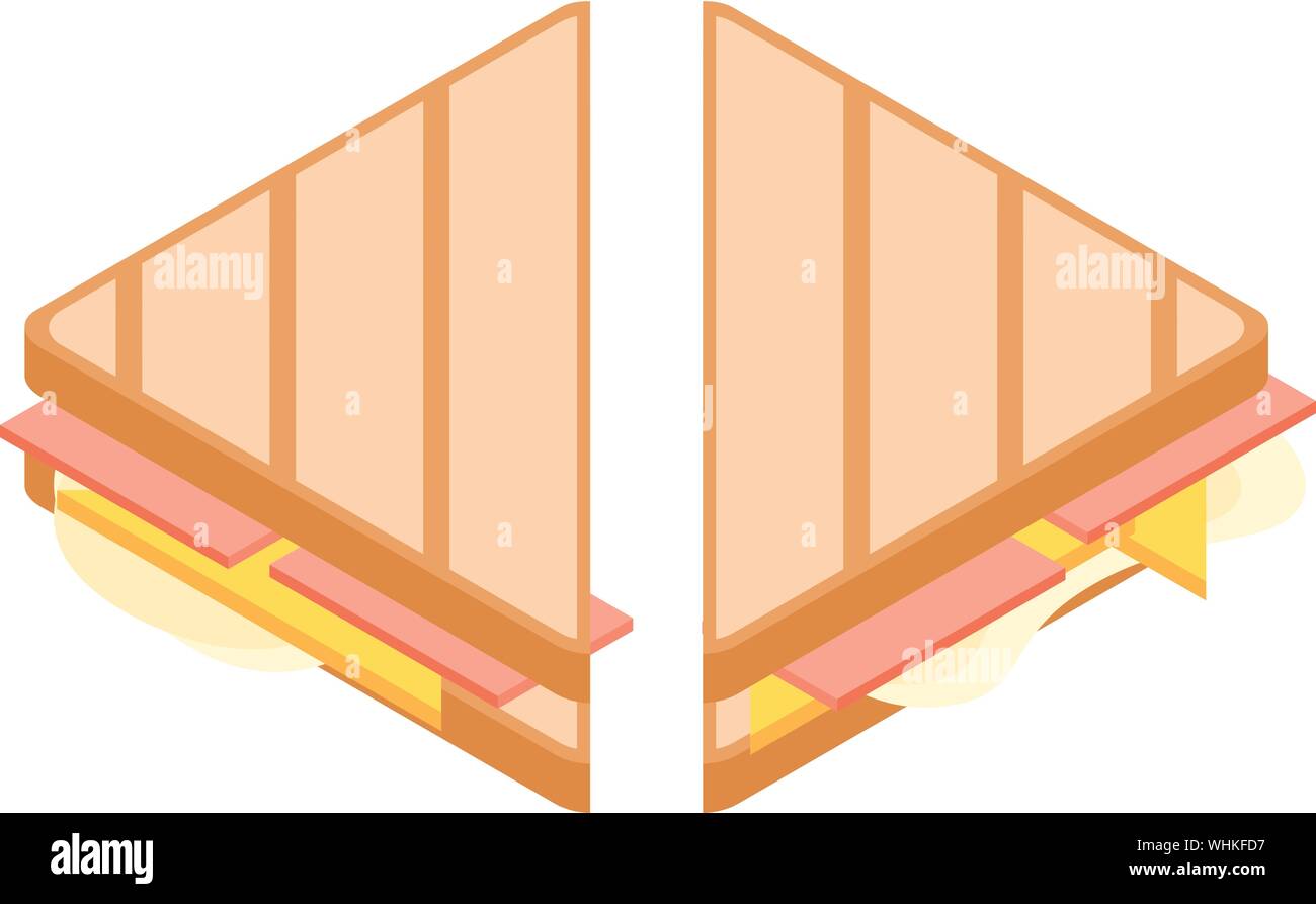 Breakfast Sandwich Symbol, isometrische Stil Stock Vektor