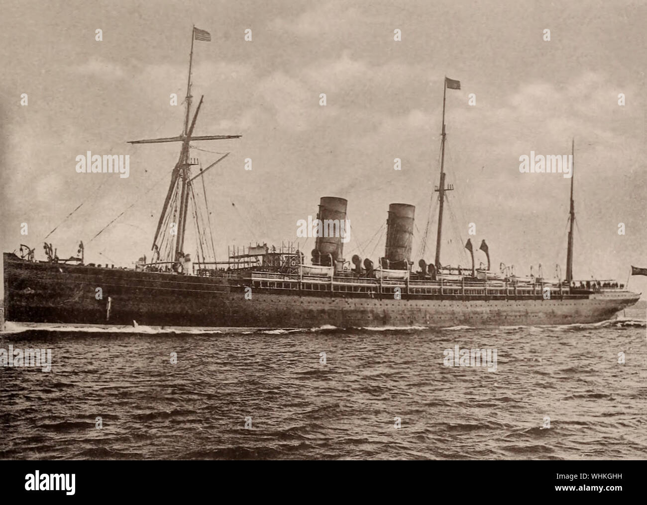 Dampfschiff Etrurien in New York City, ca. 1891 Stockfoto