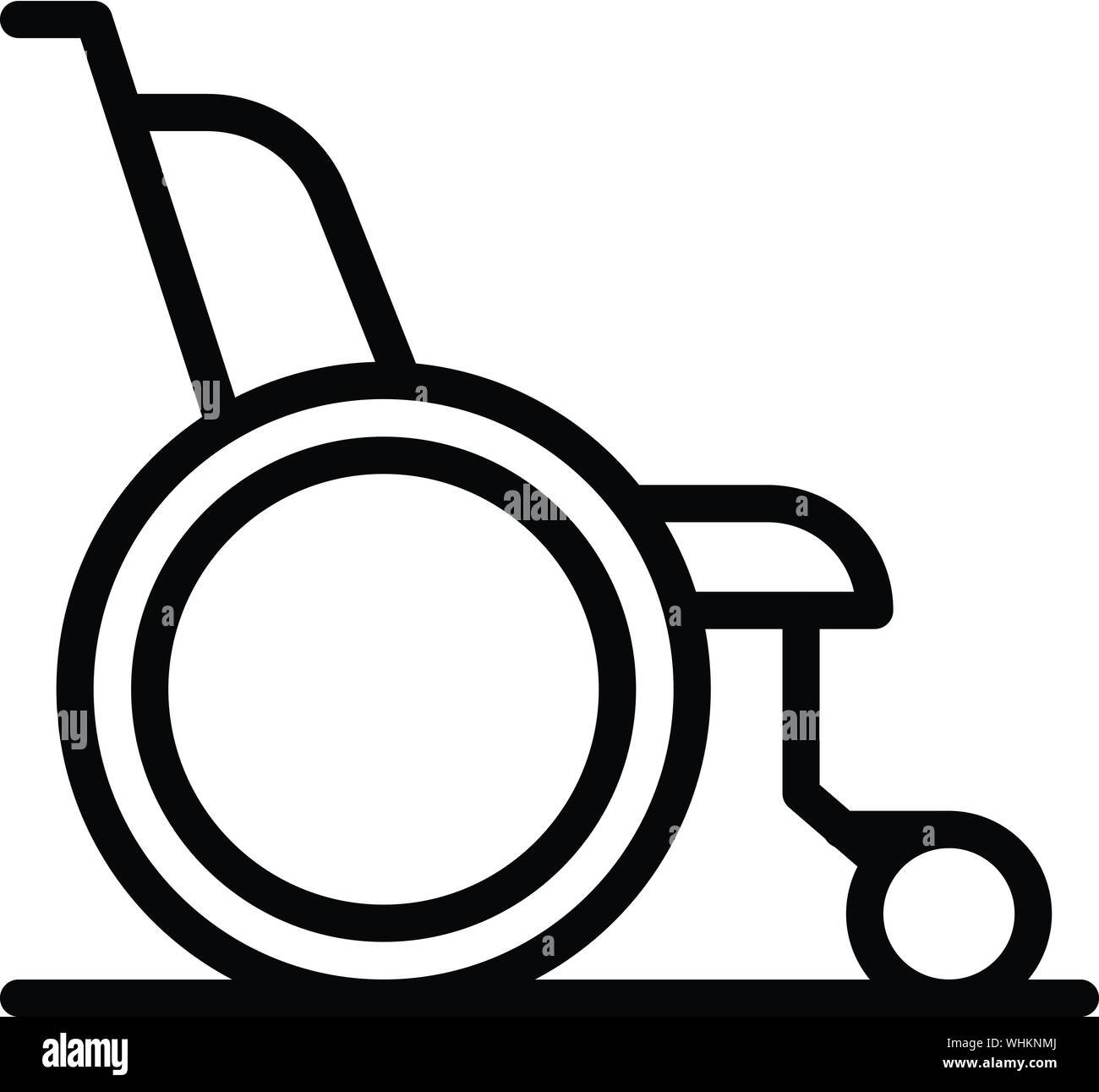 Rollstuhl-Symbol, Umriss-Stil Stock Vektor