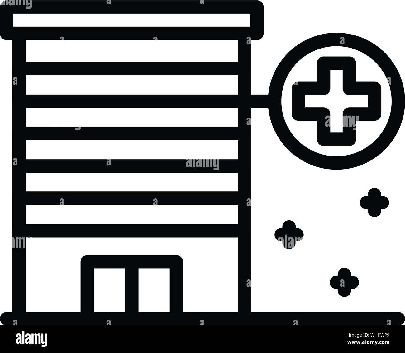 Medical Center Symbol, outline Style Stock Vektor