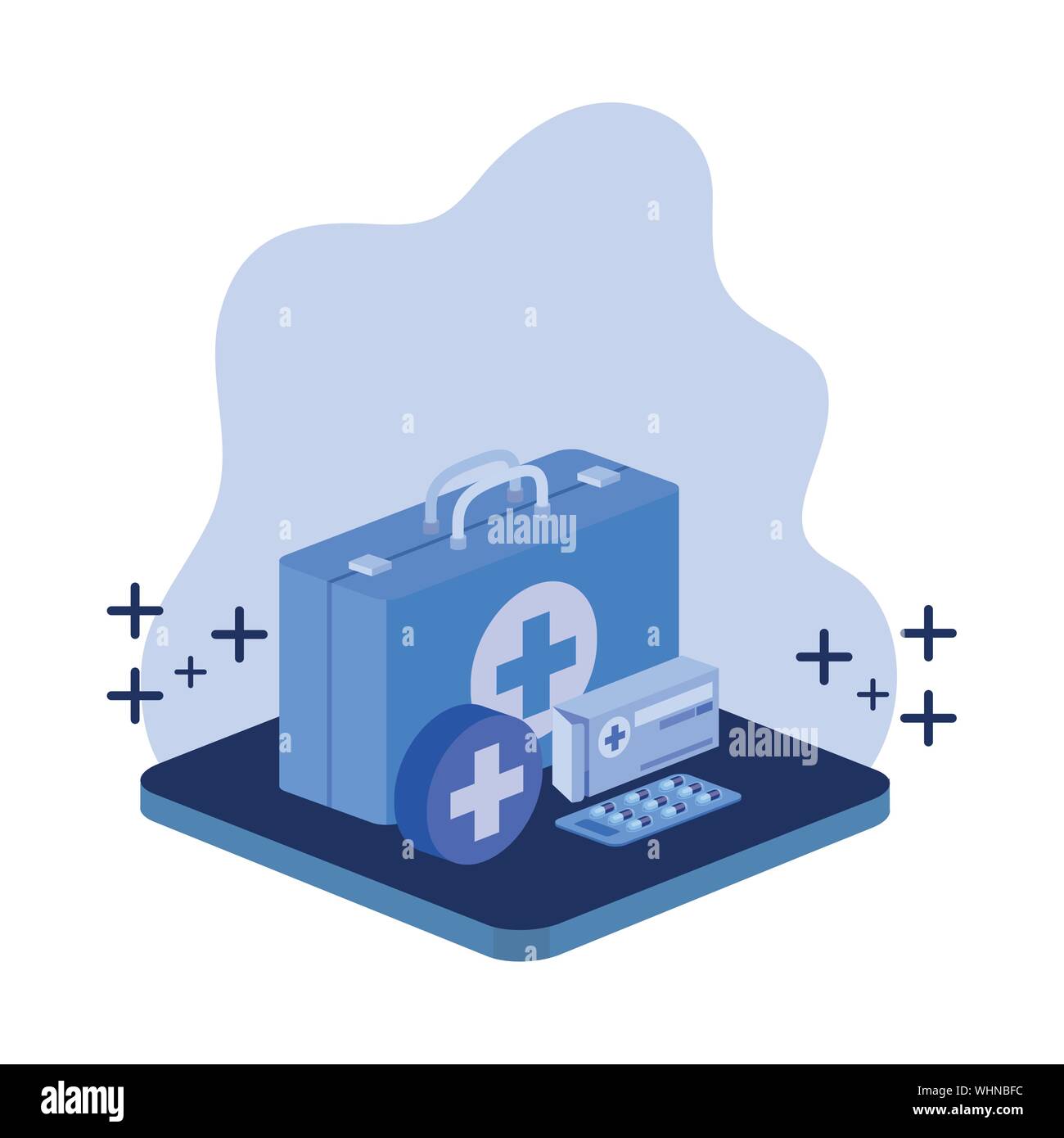 First Aid Kit auf weißem Hintergrund Stock Vektor