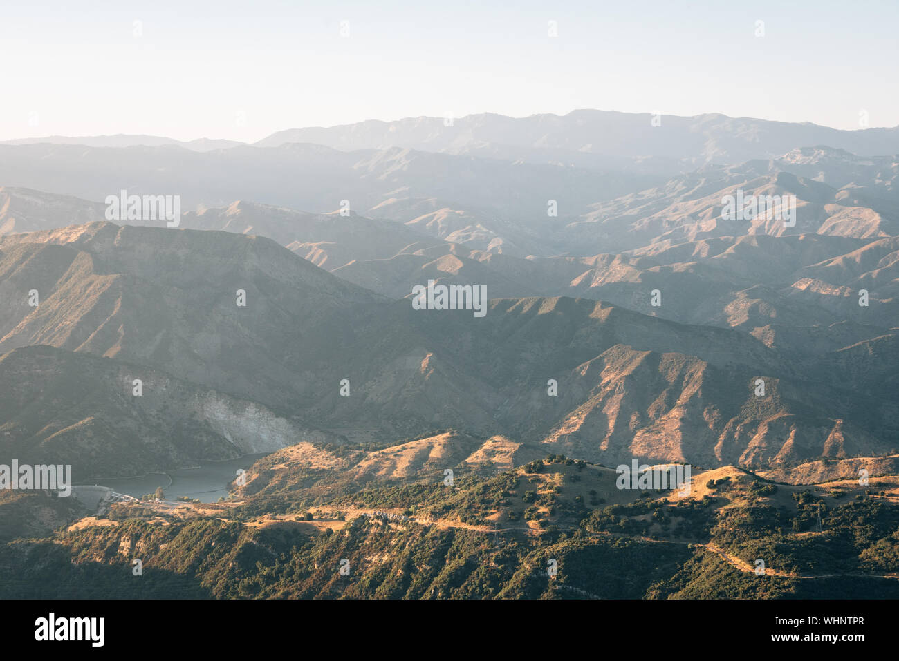 Blick auf den Santa Ynez Mountains von Camino Cielo, in Los Padres National Forest, in der Nähe von Santa Barbara, Kalifornien Stockfoto