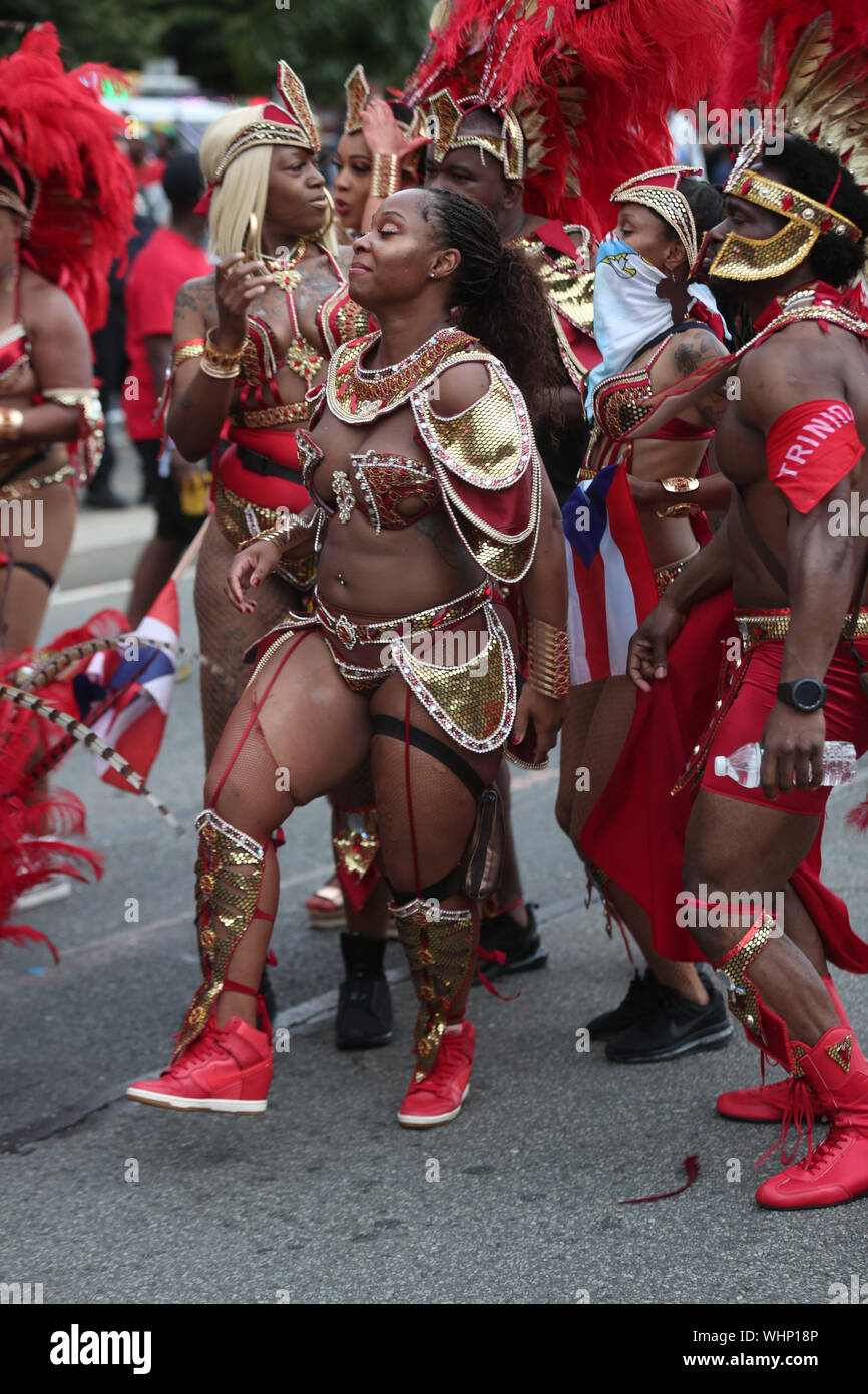 Montag, September 2, 2019 11:00 Uhr Eastern Parkway, Brooklyn, New York, West Indian Day Parade 2019 Stockfoto