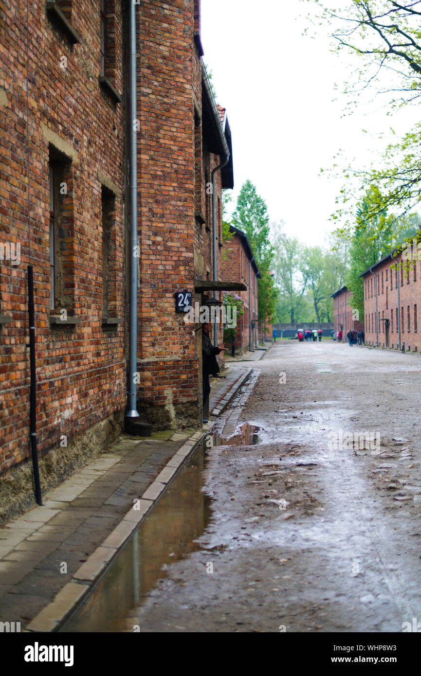 Baracken im Konzentrationslager Auschwitz in Oświęcim, Polen Stockfoto