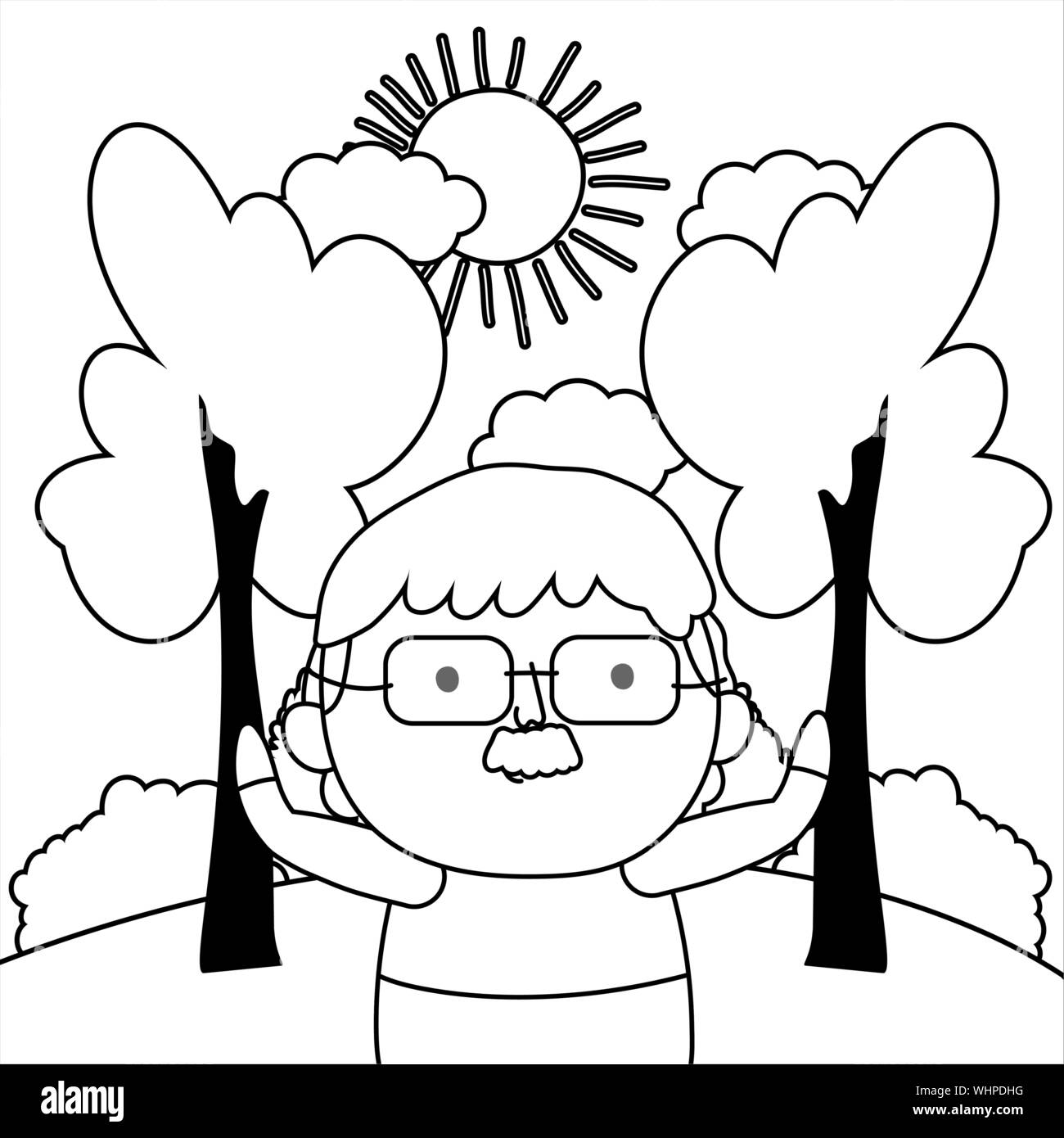 Großvater cartoon Design, alte Person großeltern Mann avatar Senior und nach Thema Vector Illustration Stock Vektor