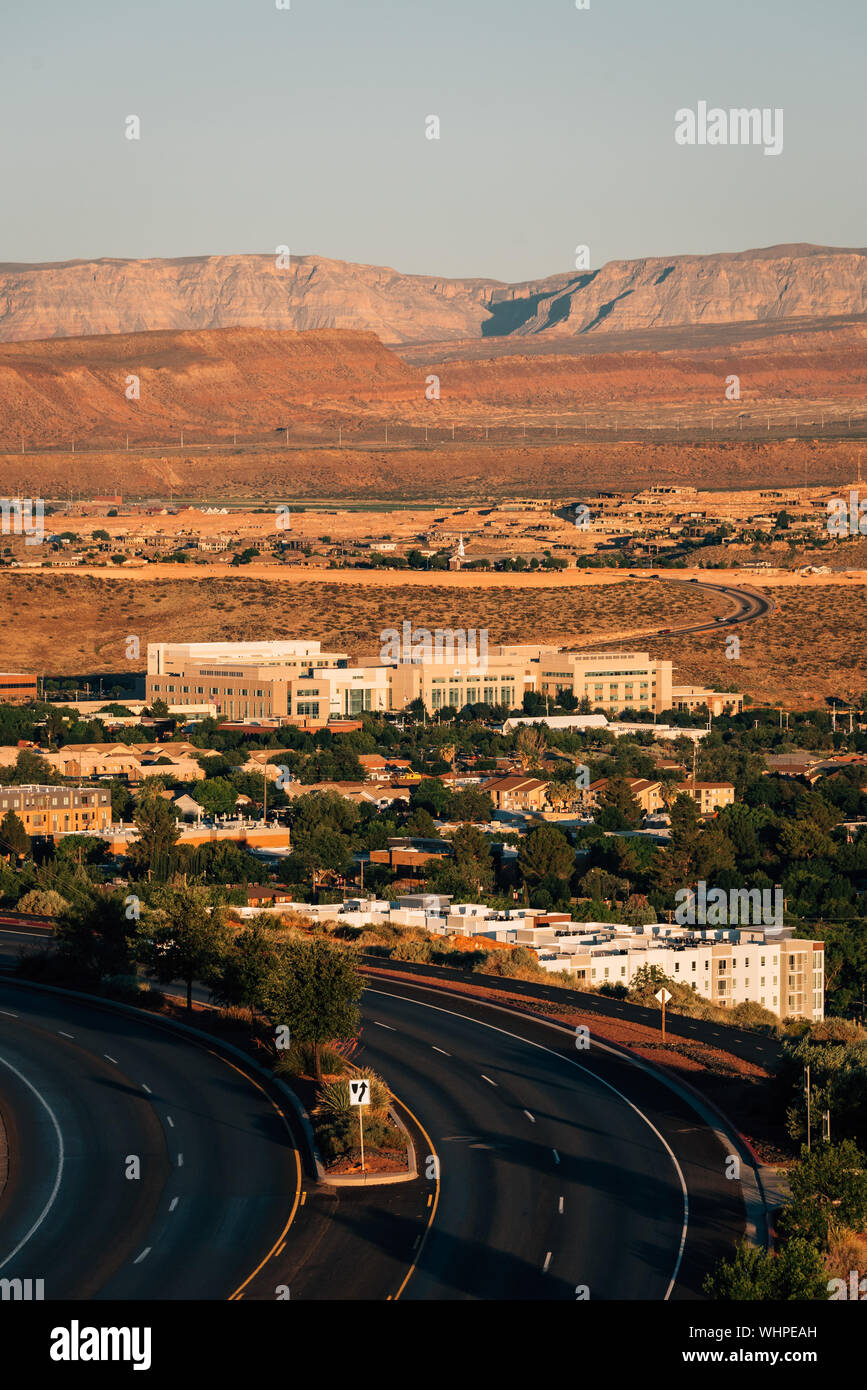 Blick auf Red Hills Parkway, in St. George, Utah Stockfoto