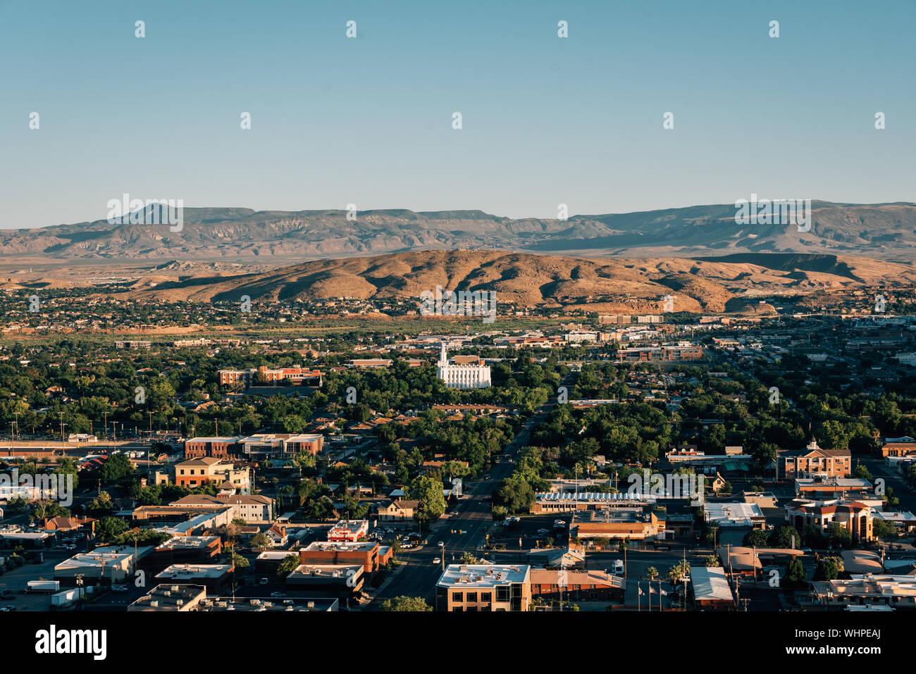 Ansicht von Pioneer Park, St. George, Utah Stockfoto