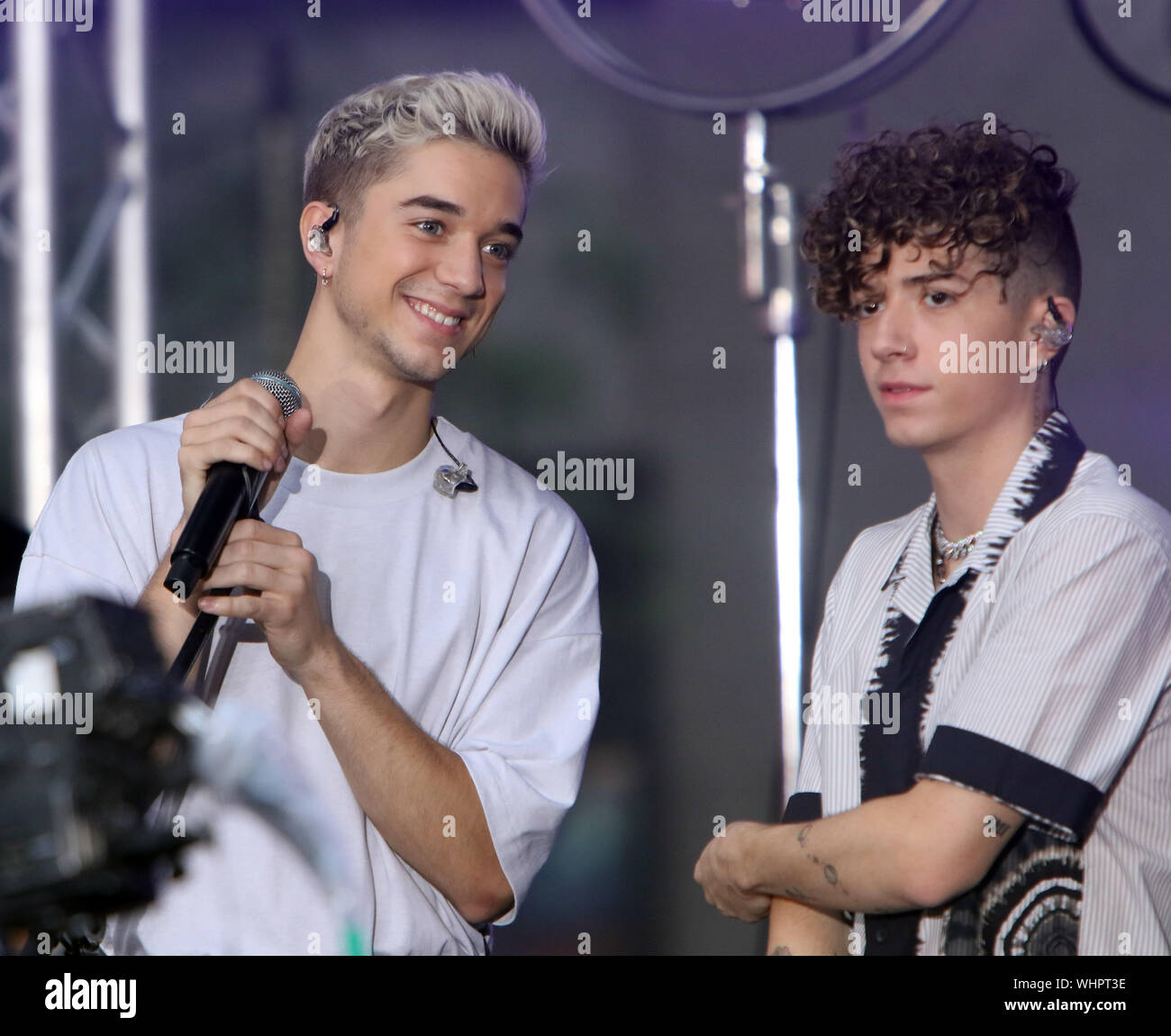 New York, USA. September 02, 2019 Jona Marais Jack Avery, warum tun wir uns nicht an Todaty Show Konzert Reihe bei Rock Plaza in New York durchführen. September 02, 2019 Credit: RW/MediaPunch Credit: MediaPunch Inc/Alamy leben Nachrichten Stockfoto