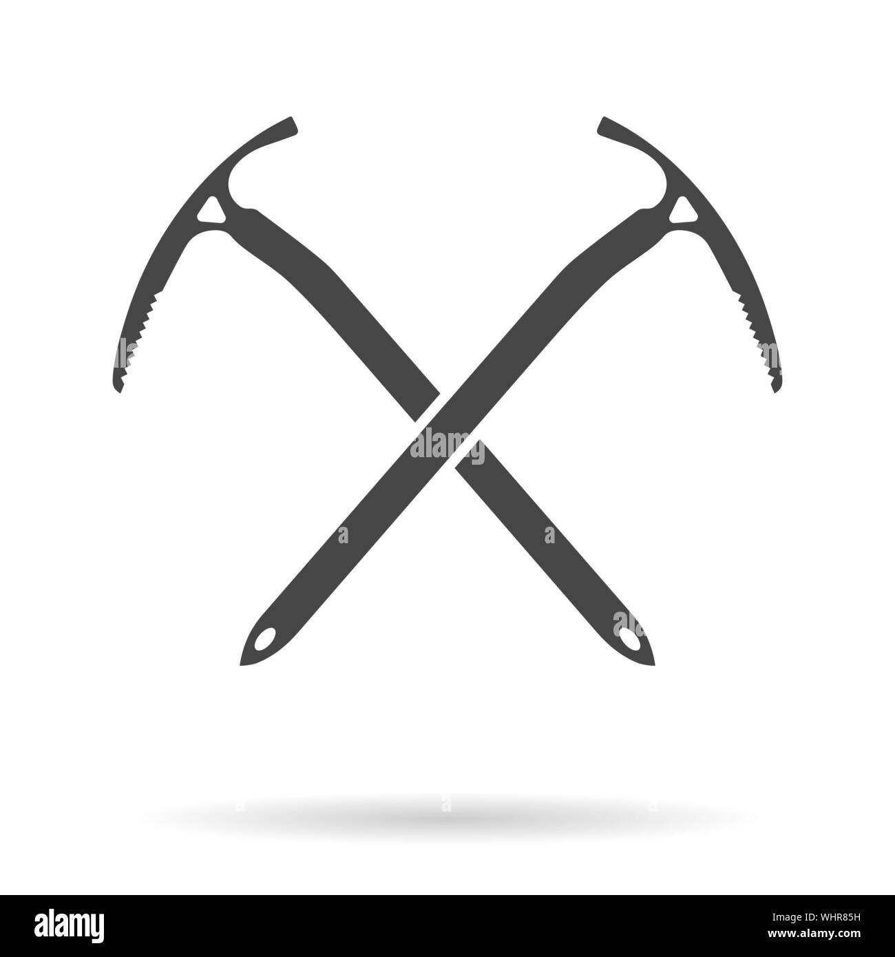 Gekreuzt ice Achsen für Klettern und Bergsteigen. Mountain Equipment. Vector Illustration. Stock Vektor