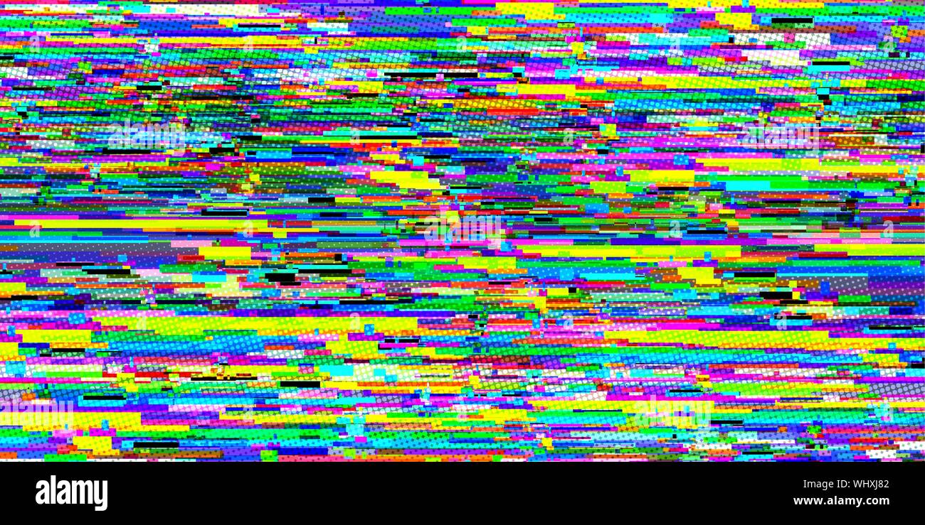 Glitch Videoband abstrakt Hintergrund 80er Jahre Stil 80er Jahre. Comic cartoon Pop Art retro Vektor illustration Zeichnung Stock Vektor